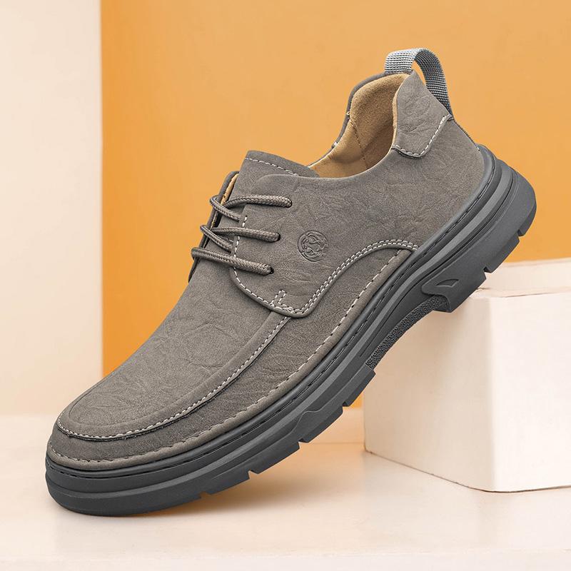 

Мужские кожаные туфли ручной работы на шнуровке, деловые туфли, повседневные кроссовки, прогулочная обувь 44 серый