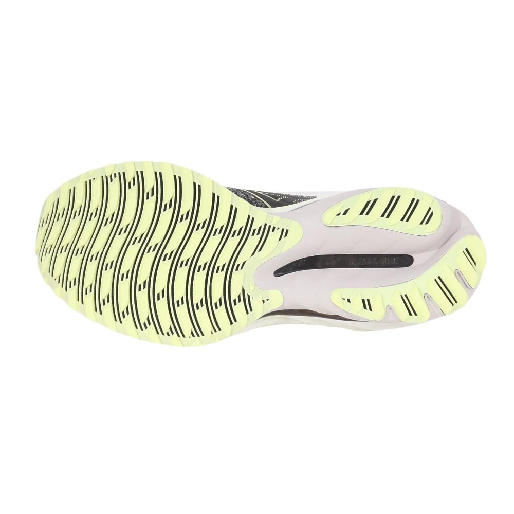 Mizuno Wave Neo Wind Running Shoes, Men's, Lightweight, for Jogging, Marathons, Sports, and Training, Black/Yellow/White, Size 29.0 Cm, 2E