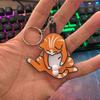 Rotatable Egg Cat Keychain Pull Play Bag Pendant Gifts Cartoon Cat Trick Play Egg Toy
