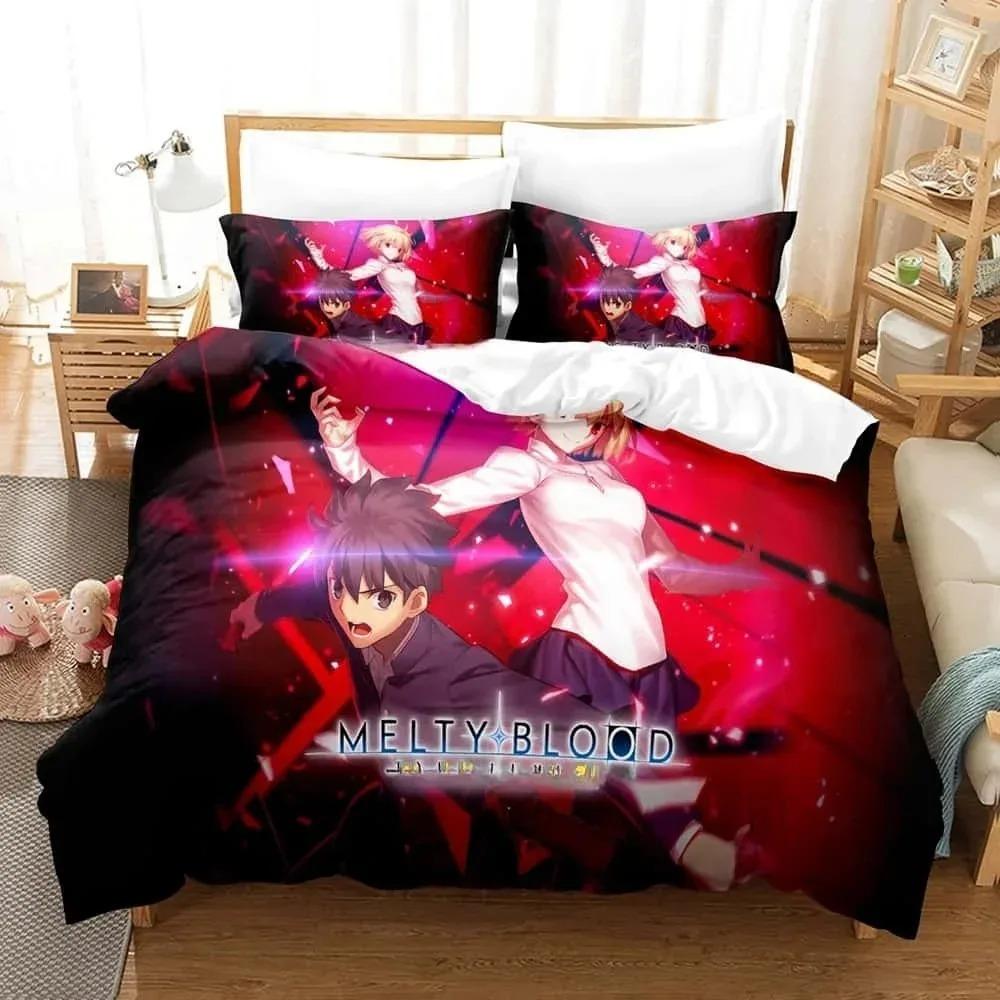 Set da letto cartoni animati stampati in 3D Melty Blood Neco Arc Singolo Piazza e mezza Matrimoniale King Size Set da letto Camera da letto per adulti e bambini Set copripiumino