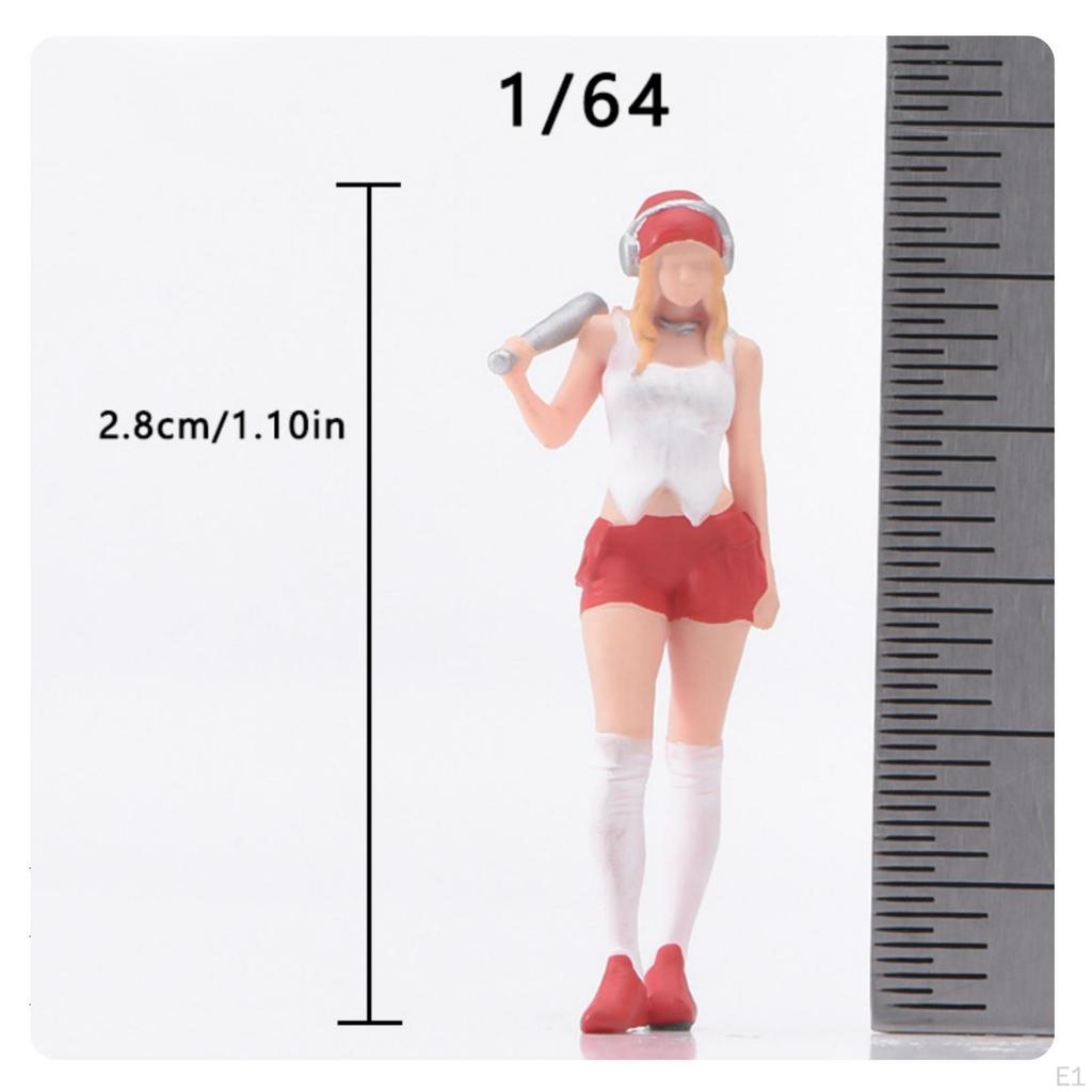 Street Modern Girl Figurine | HandPainted Resin Construction, Finely Detailed, Miniature Figure with