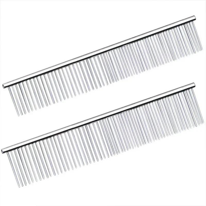 Pet Hair Removal Comb Stainless Steel Pet Grooming Comb for Dogs and Cats That Gently Removes Loose and Knotted Hair
