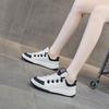 Platform white shoes women's spring new leather platform heightening color matching casual board shoes