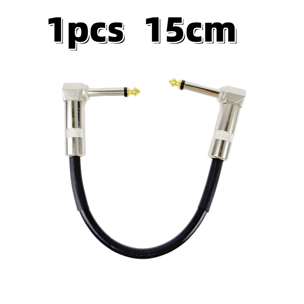 Guitar Effects Cable 15/30/50cm 1/4 Inch Right Angle Cable Instruments Patch Cord 6.35MM Electric Guitar Effect Wire Metal Head