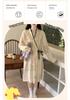 Women's Long Sleeve Kimono Pajama Dress - Sweet Chinese Pastoral Style for Spring & Autumn, Mid-Length, Loose Fit, Outdoor Wear