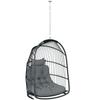 Hanging Egg Chair, Foldable Rattan Garden Swing Chair with Installation Kit, Thickened Cushion and Headrest