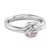 Pinker CZ Doppelstein Stapelbarer Damen Ehering - 925 Sterlingsilber