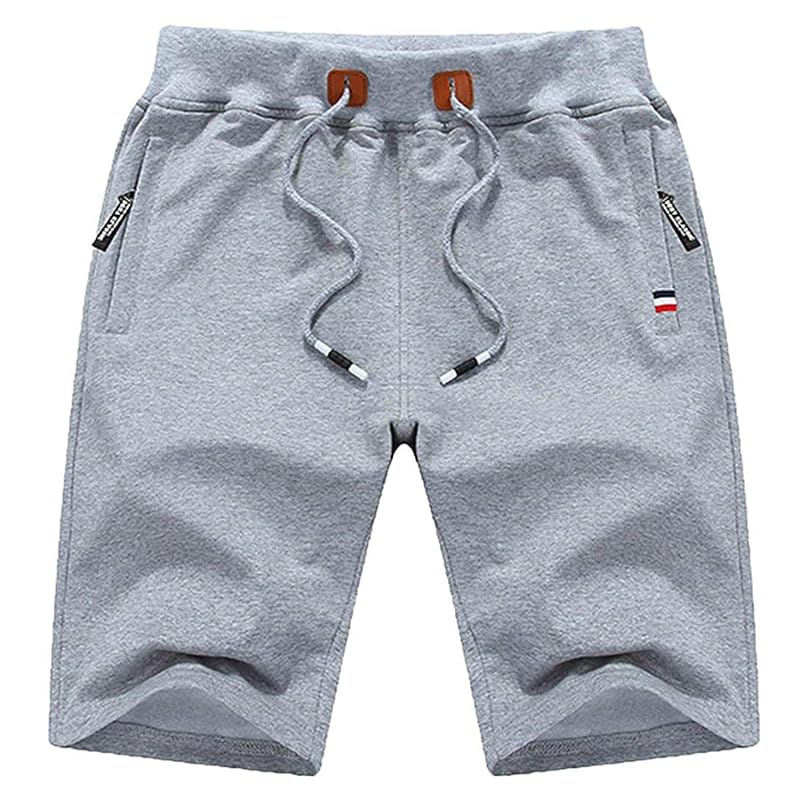 Stylish Men's Half Pants, 5/8 Length, Casual, Summer Wear, Sports Shorts, Training Shorts, Loungewear, Cotton, Jogging Shorts, Zip Pocket, Drawstring
