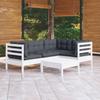 Day and Night - Day and Night Garden Furniture 5 Pieces with White Pine Wood Cushions