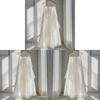 French Style White Mesh Midi Skirt With Abstract Pattern For Elegant Spring Wear