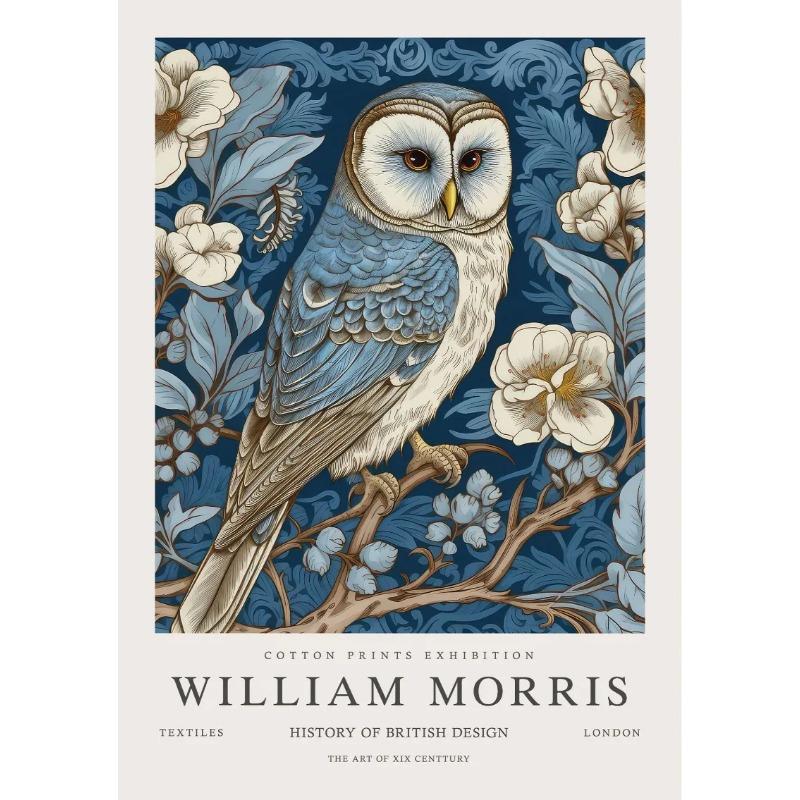 William Morris Tier Eule Elefant Pfau Pflanze Kunst Museum Ausstellung Poster Leinwand Gemälde Wand Kunst Bilder Wohnkultur