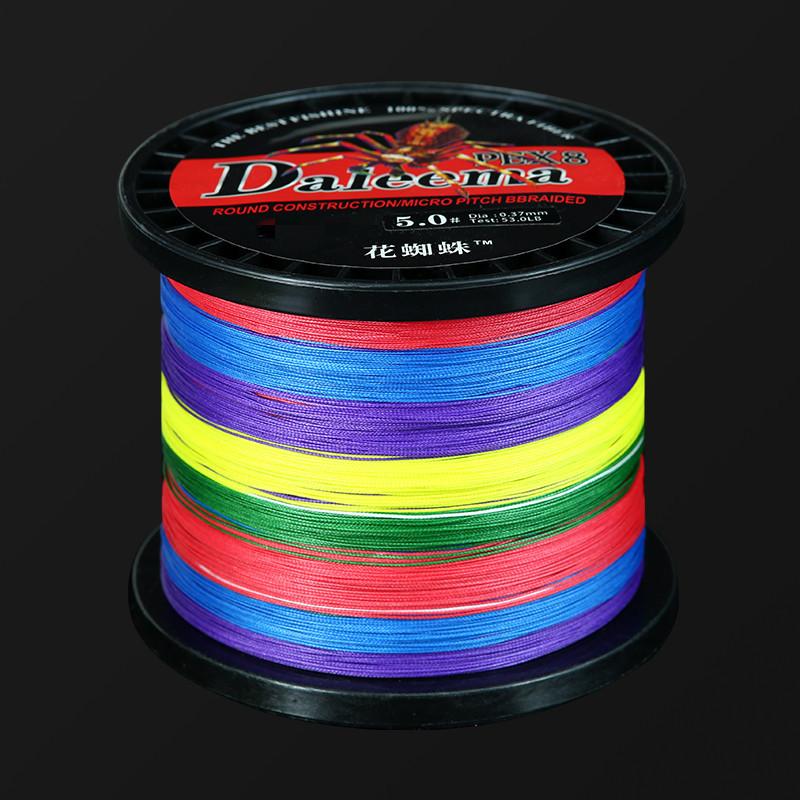 8-Strand PE Braided Floating Fishing Line 500m Length High-Strength Multi-Water Use 0.1-0.6mm Diameter 6 Rolls/Box