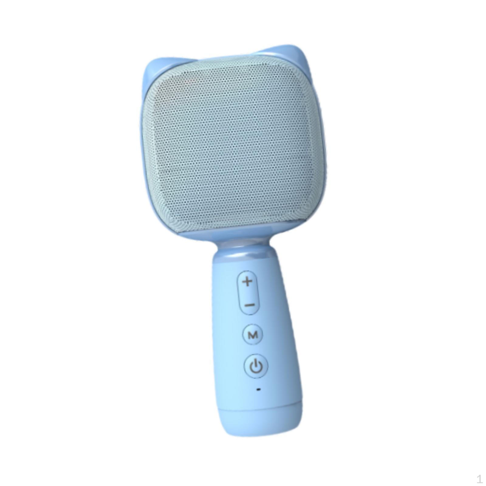 

Детский микрофон ручной микрофон динамик машина игрушка для вечеринок мультфильм портативный беспроводной синий