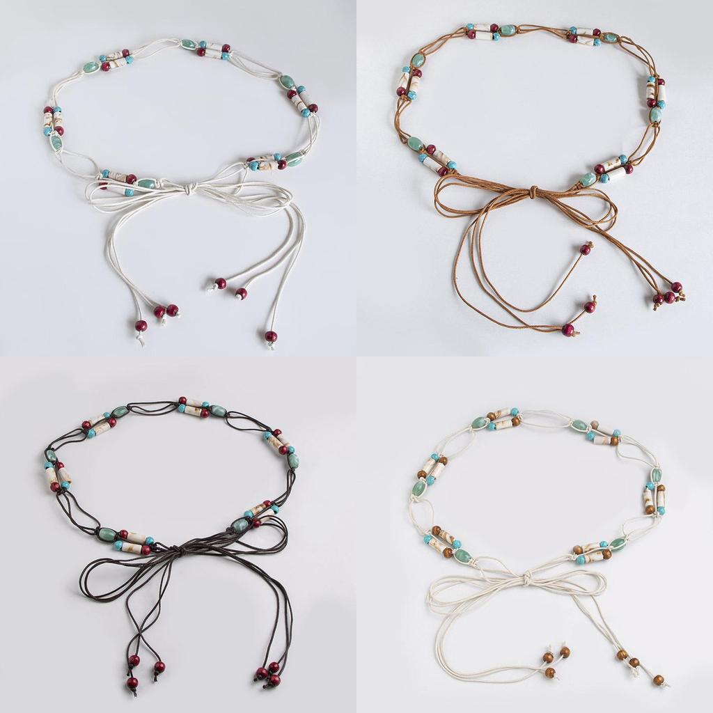 Bohemian Ethnic Style Waist Belt With Cotton Linen Material For Casual Vacation Wear Women