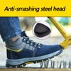 Spring Safety Boots Men Shoes Puncture-Proof Work Boots High Top Steel Toe Shoes Construction Protective Boots