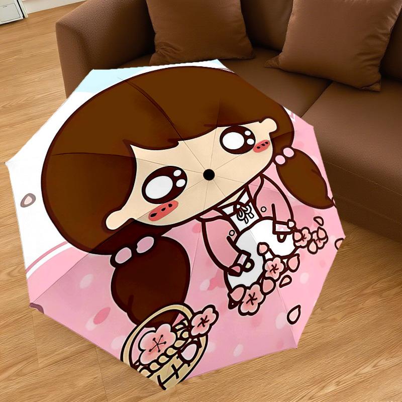 1PC Chibi Sakura Umbrella-8-Rib Reinforced, Automatic Open, Lightweight & Durable, Cute Fashion Accessory for Outdoor-Y0394