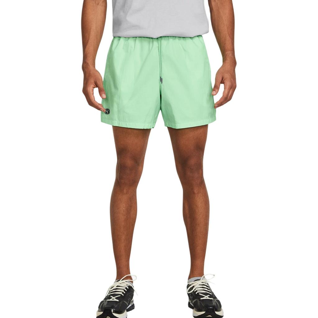 Under Armour Solid Color Mid Rise Drawstring Loose Casual Shorts Men shorts Matrix-Green 1383351-350