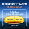 Capsules d'huile de poisson concentrée des grands fonds, contenant des suppléments nutritionnels doubles EPA et DHA, adaptées aux adultes.