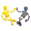 Halloween Skeleton Refrigerator Magnet 3D Printed Poseable Skeleton Figurine with Movable Joints Articulated Skeleton Fridge Magnetic Decoration
