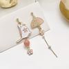 Vintage Chinese Style Flower Fan Earrings for Women Cute Asymmetrical Crane Cat Drop Earring Girls Party Daily Fashion Jewelry