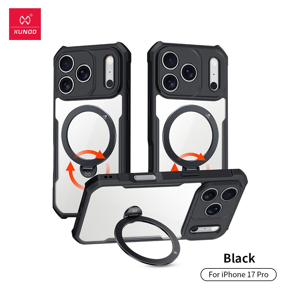 XUNDD For iPhone 17 Pro Max iPhone 17 Air Casing Airbag Shockproof Protective Case Luxury Phone Cover With Rotatable Magnetic Holder Stand