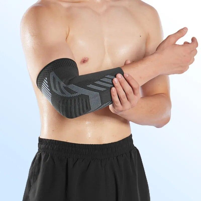 1Pc Elastic Fabric Protective Elbow Brace Knitted Compression Sleeve For Tendonitis Pain Relief