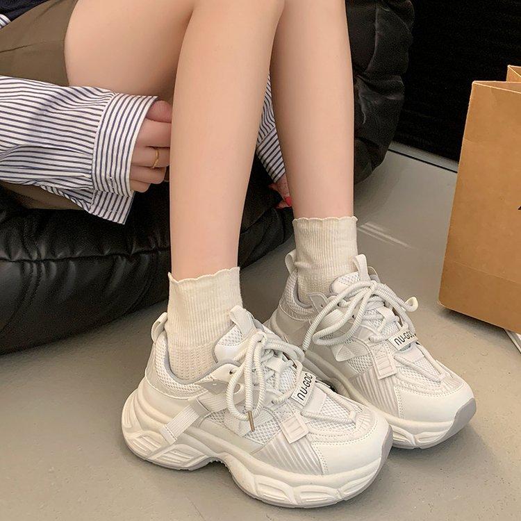 [Youshilai] Thick-soled heightening dad shoes for women's spring 2025 new small thick-soled casual sports shoes