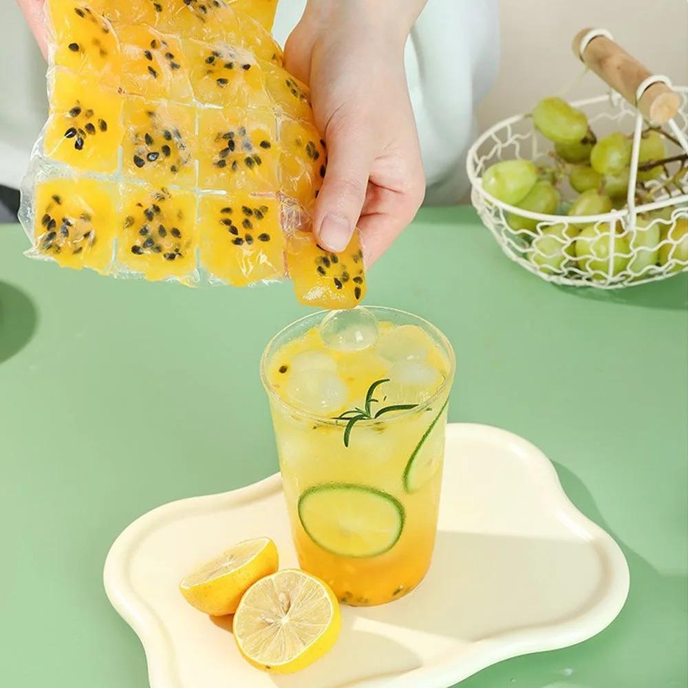 10PCS Portable Ice Cube Bags Transparent Ice Mould New Faster Freezing Ice Maker  DIY Drinking