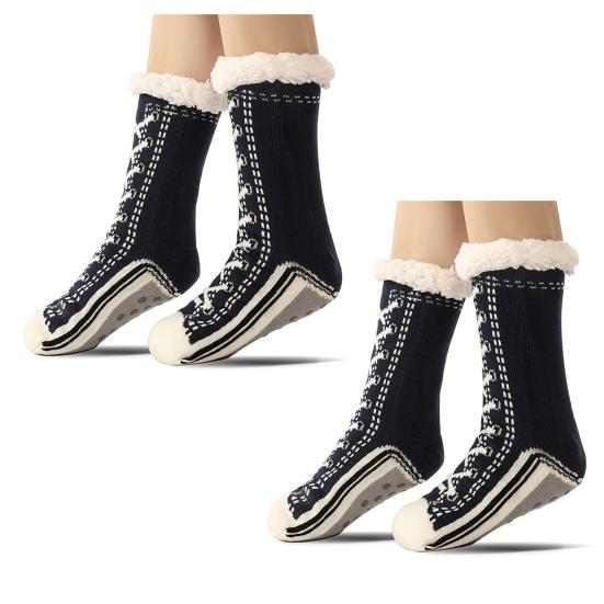 

2/3 пары кашемировых носков-тапочек, ультратолстые пушистые домашние носки, зимние теплые нескользящие носки-тапочки для женщин, мужчин и пожилых людей 2pair