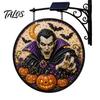 Creative Halloween Gift for Home Solar Powered Hanging Light, Skull Witch Black Cat Cemetery Zombie Design LED Light Ghost Pumpkin Lanterns