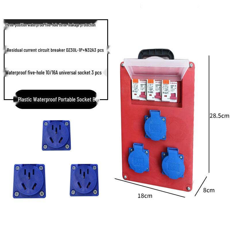 Compact Industrial Power Strip with RCD and Display for Construction Sites