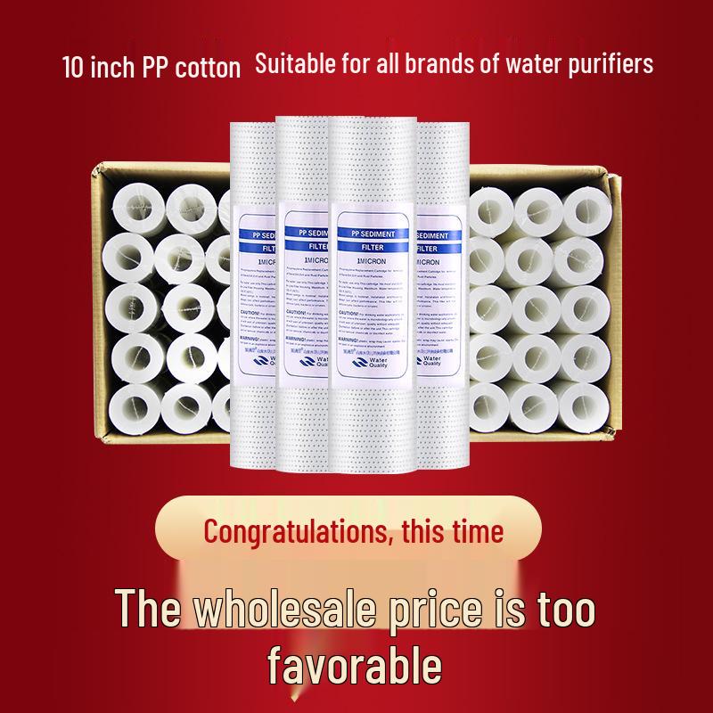 Universal 10-Inch PP Cotton Pre-Filter for Water Purifier, 1/5 Micron Filtration