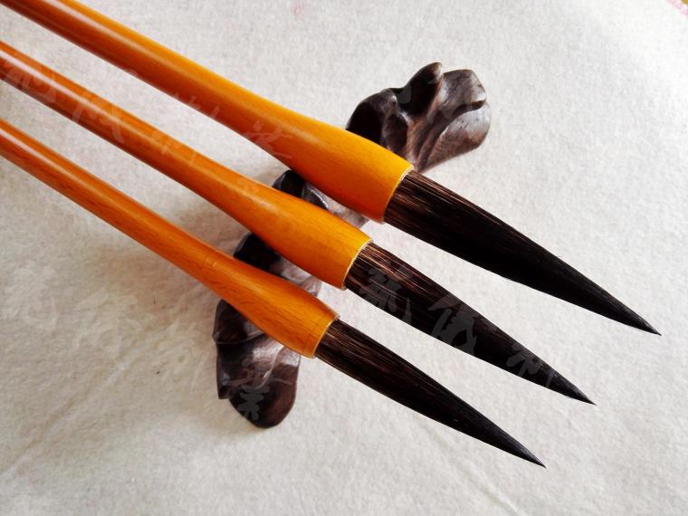 Bear Hair Long Peak Calligraphy Brushes - Four Treasures for Beginner Training