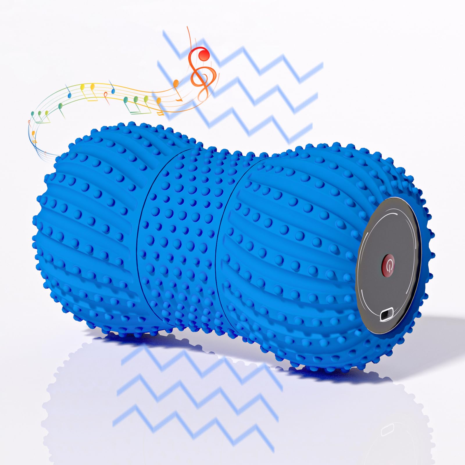 

2 in 1 Vibrating Peanut Massage Ball with 6 Massaging Modes, Rechargeable Vibrating Massage Yoga Roller Ball for Muscle Recovery, Blue синий