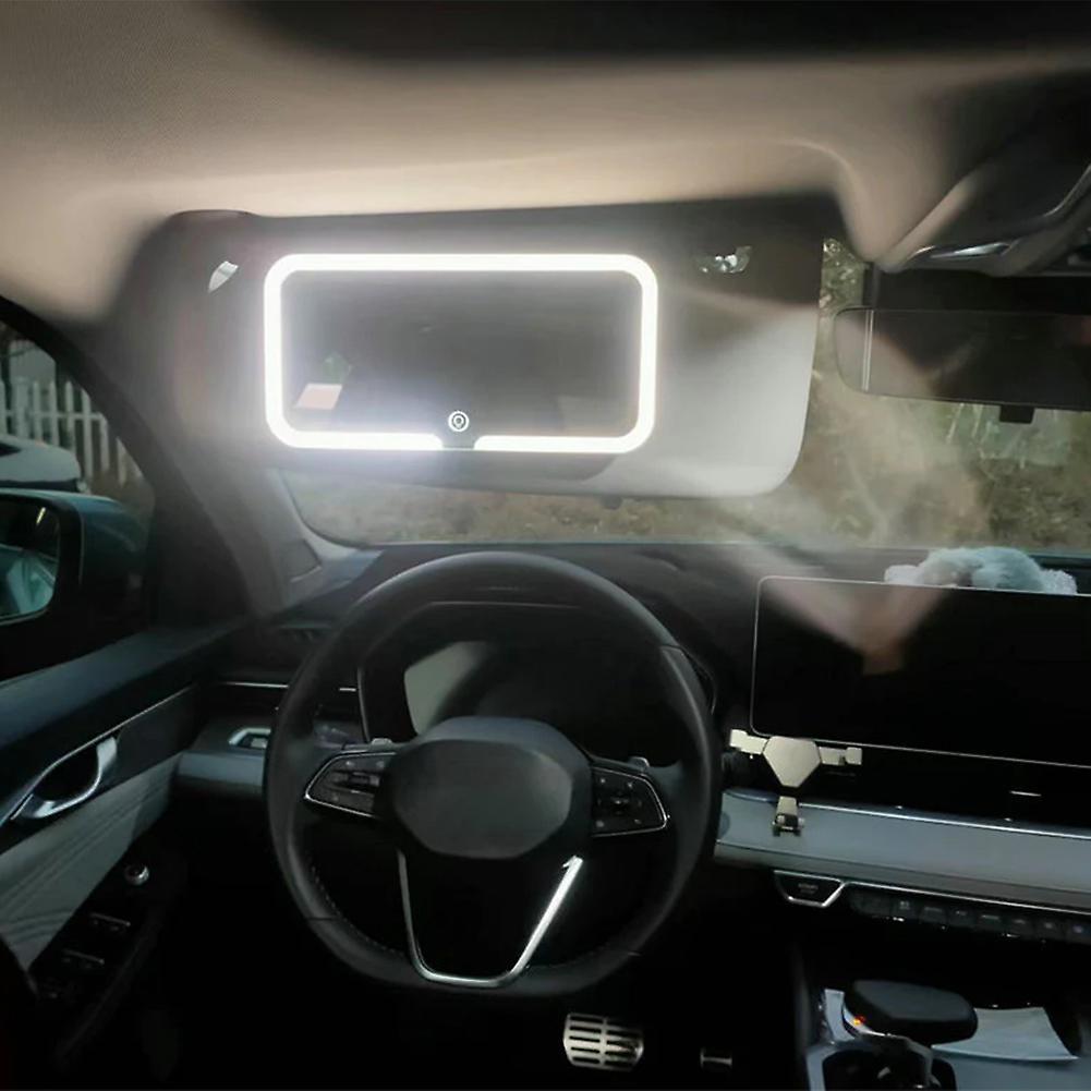 LED Light Cosmetic Mirror for Car Sun Visor One Button Opening Fill Light Mirror for Vehicle