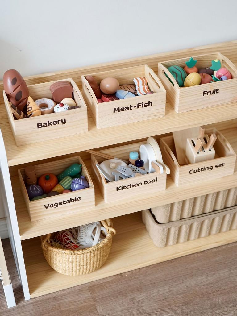 Toys Educational Toys Accessories Toys Cutting Play Food Kitchen Wooden Food Set Pretend Food Fruit Vegetable Cognition Kids