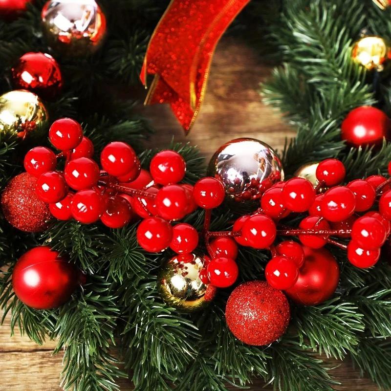 10/20pcs Chritsmas Decoration Red Berry Branches Cherry Stamen Garden Home Decor Xmas New Year Gifts Wedding Flowers Accessories