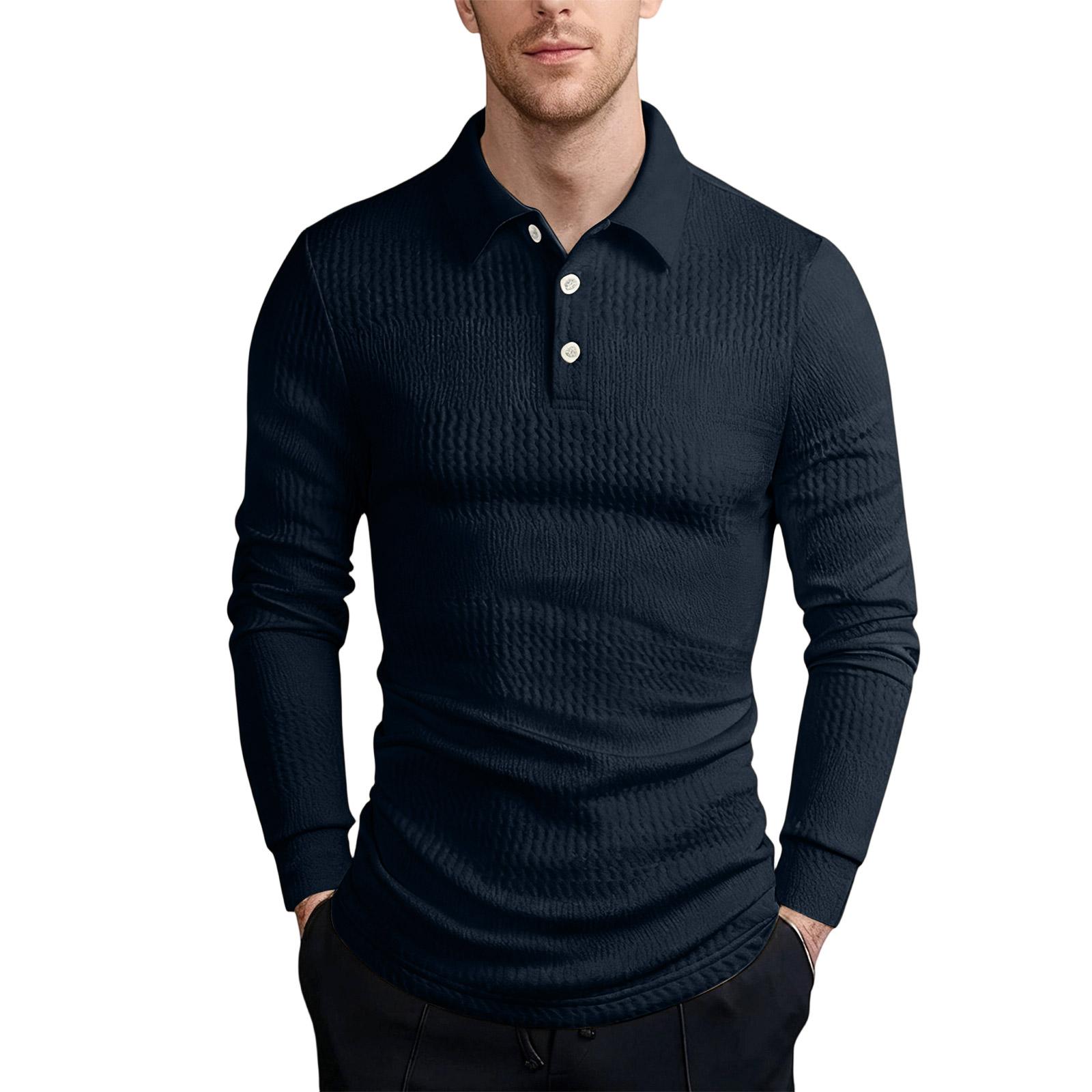 

Мужская Повседневная Модная Монохромная Рубашка Верхняя одежда XL тёмно-синий