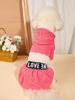 Two Piece Dog Dress Dog Shirt and Skirt Puppy Vest Clothes with Tutu Shirt Pet Sports Dress Clothes for Small Dogs Kittens
