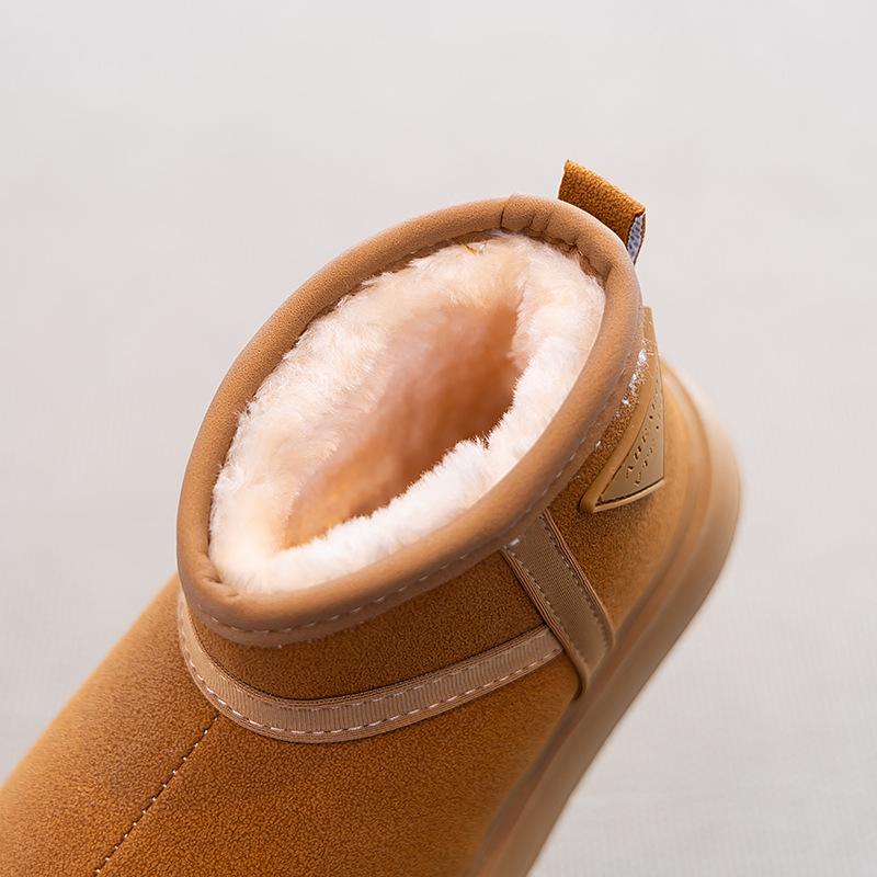 Girls shoes snow boots 2025 winter new boys cotton shoes velvet children's shoes waterproof baby boots winter