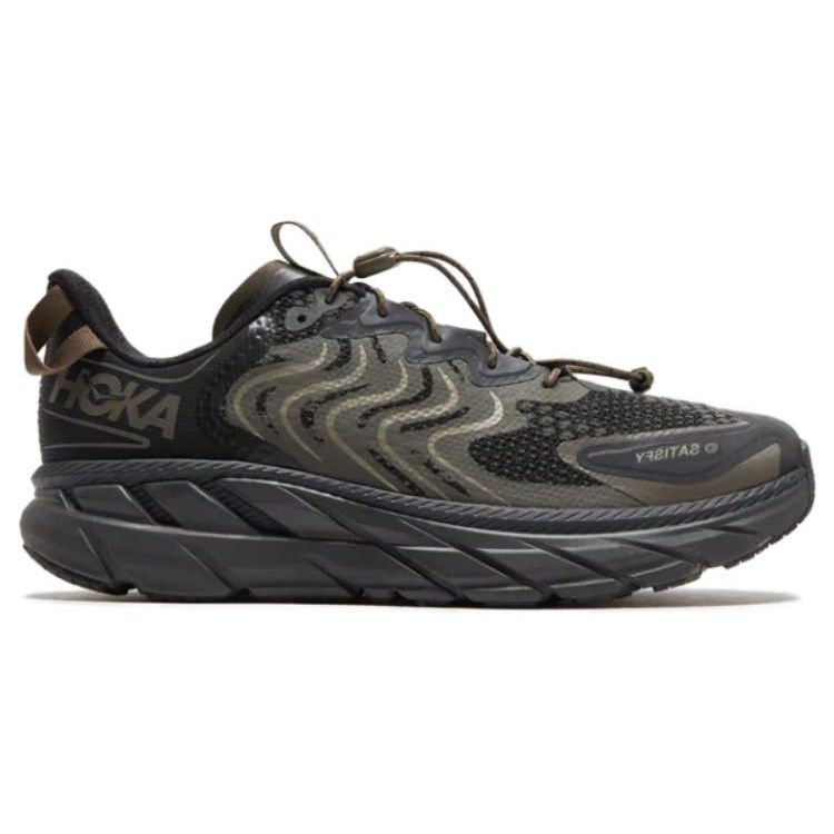 Satisfy x HOKA Clifton LS Forged Iron Unisexové tenisky Černé 1143450-FIBC