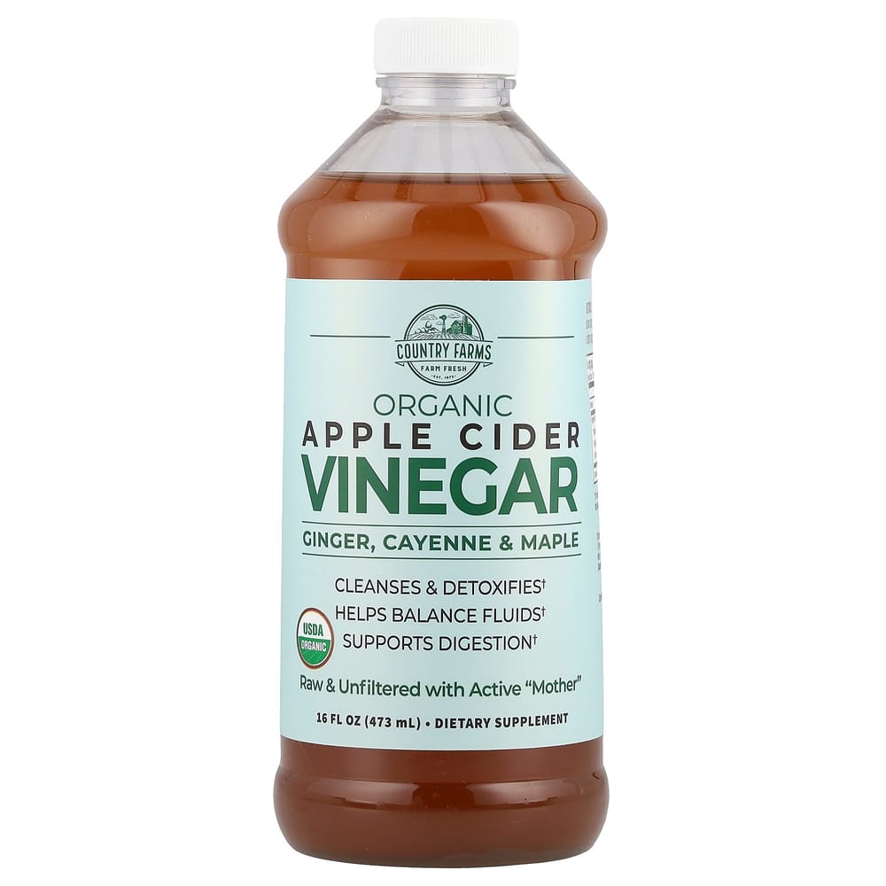 

Country Farms Ginger Infused Apple Cider Vinegar with Cayenne & Maple 473ml (16 fl oz)