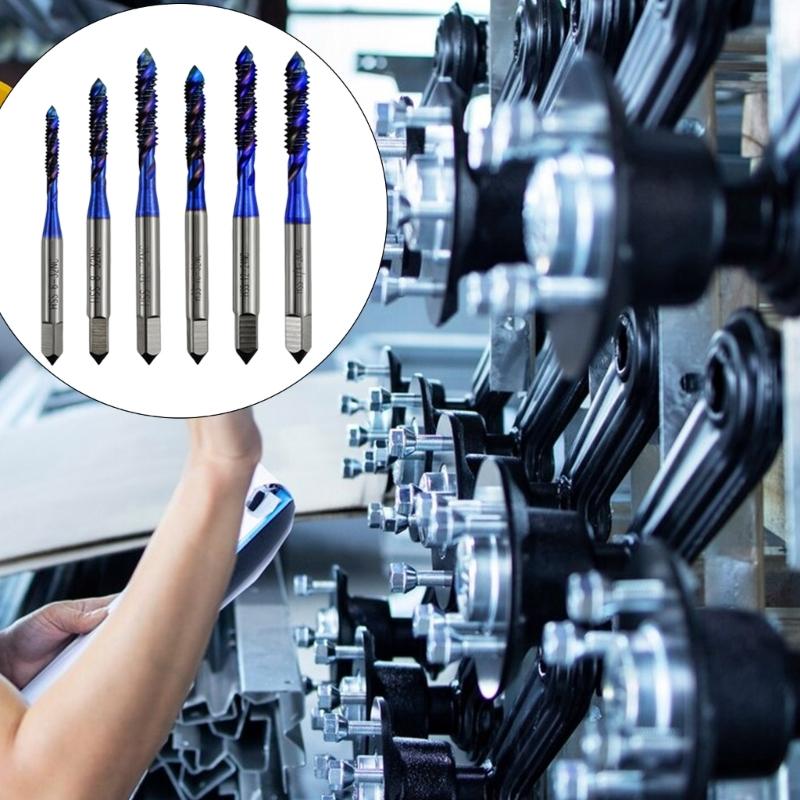 6Pcs Heavy Duty Twist Drill Bit Set Serrated Grooving Cutting Tap Spirals Wood Metal Hole Drill Bit Tool Replacement