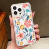 Crystal Diamond Clear Case For iPhone 16 14 15 Pro Plus 13 12 Pro Max 11 16e Flowers Floral Patterned Soft TPU Phone Cover Coque