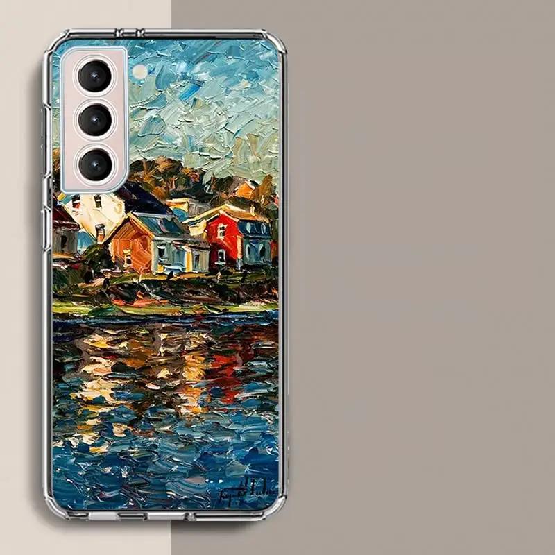 Van Gogh Oil Painting Phone Case For Samsung S25+ Edge Galaxy S24 FE S23 Ultra Capa Shell S22+ S21 Plus S20 FE Cover Silicone So