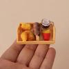 Miniature Dollhouse Food Set: Fries, Fried Chicken, Beer & BBQ Skewers - DIY Tray & Accessories.