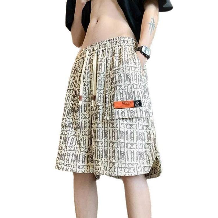 Potištěné šortky pro muže Letní Americký styl High Street šortky Rychleschnoucí Ležérní Sportovní Pětinové kalhoty