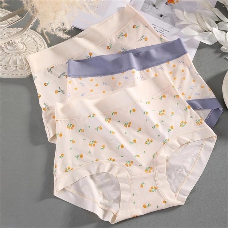Women Underpants Modal Panties Printing Underwear Breathable High Waist Comfortable Soft Plus Size Briefs Fit 40kg to 100kg