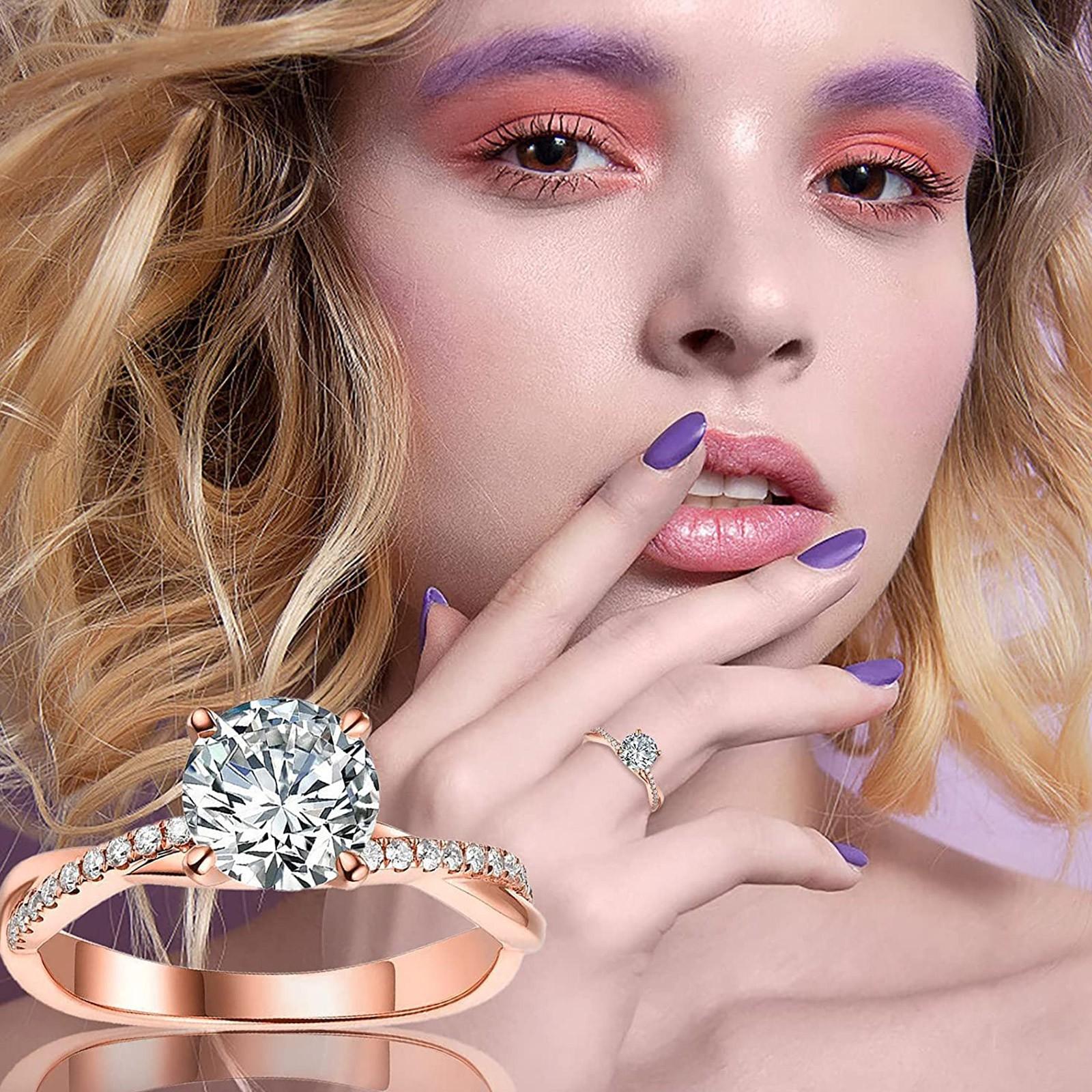 

Женский S925 Sterling Инкрустированное циркониевое кольцо Обручальное кольцо Ежедневный аксессуар