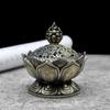 1Pc Lotus Flower Incense Burner Buddha Holder Brass Mini Sandalwood Censer Metal Home Decoration Craft